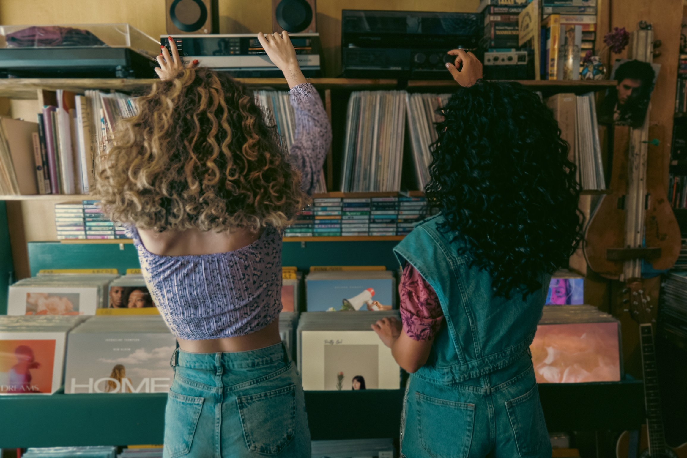 Women at a Record Store